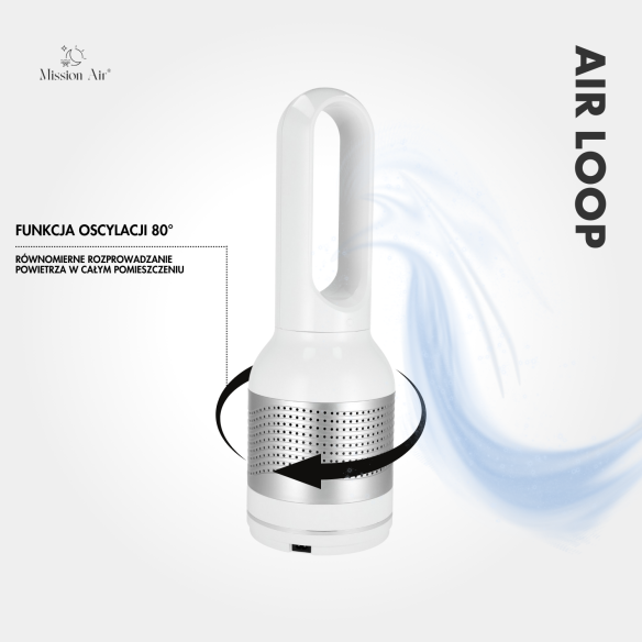 AirLoop Bladeless Fan | HEPA, 8 Speeds, 67 cm, White