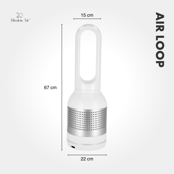 AirLoop Bladeless Fan | HEPA, 8 Speeds, 67 cm, White