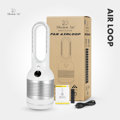 AirLoop Bladeless Fan | HEPA, 8 Speeds, 67 cm, White
