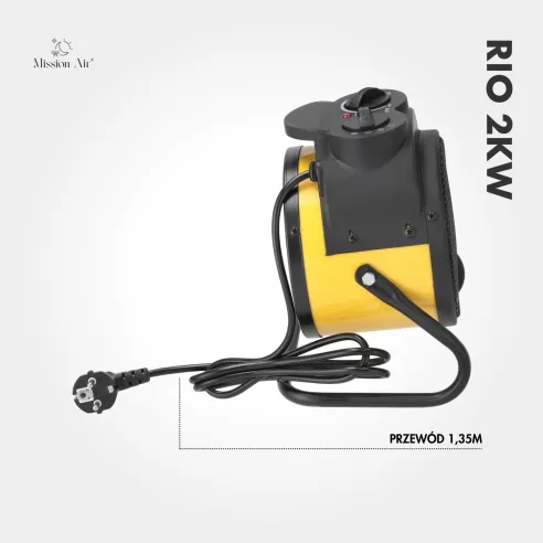 Elektryczna nagrzewnica powietrza RIO PTC 2000 W | Kompaktowa