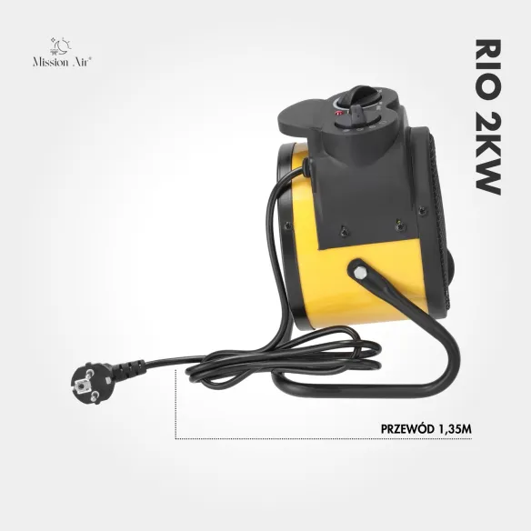 Elektryczna nagrzewnica powietrza RIO PTC 2000 W | Kompaktowa