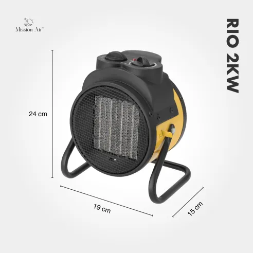 Elektryczna nagrzewnica powietrza RIO PTC 2000 W | Kompaktowa