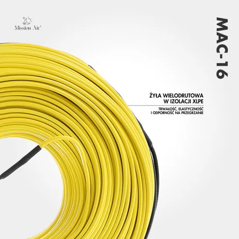Przewód grzewczy MAC-16 | 16 W/mb, długość 7,5–154 m, wewnętrzny