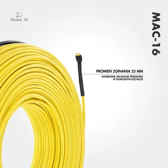 Przewód grzewczy MAC-16 | 16 W/mb, długość 7,5–154 m, wewnętrzny