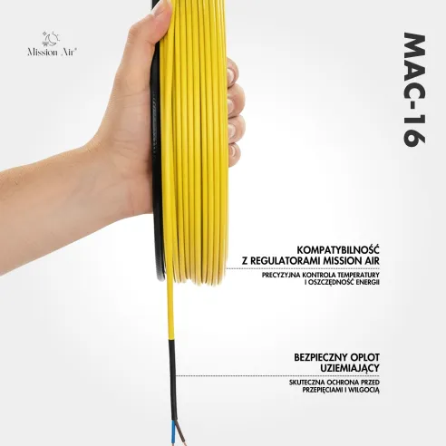 Przewód grzewczy MAC-16 | 16 W/mb, długość 7,5–154 m, wewnętrzny