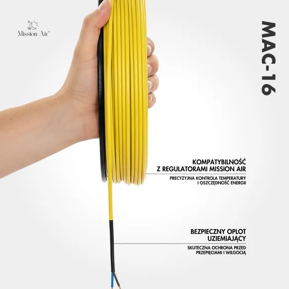 MAC-16 Heating Cable | 16 W/m, Length 7.5–154 m, Indoor Use