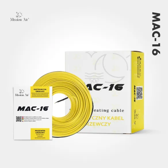 Przewód grzewczy MAC-16 | 16 W/mb, długość 7,5–154 m, wewnętrzny