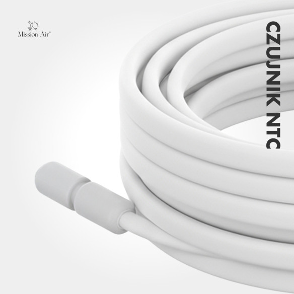 Czujnik temperatury podłogowy NTC 10kΩ 3 m | Biały