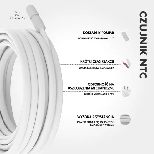 NTC 10kΩ Floor Temperature Sensor | 3 m, White