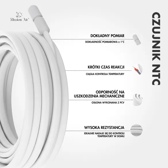 NTC 10kΩ Floor Temperature Sensor | 3 m, White