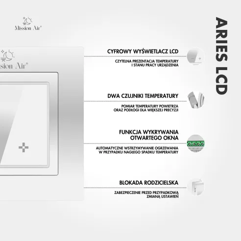 ARIES LCD Room Temperature Controller | White