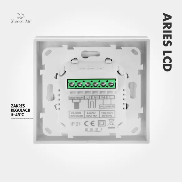 ARIES LCD Room Temperature Controller | White