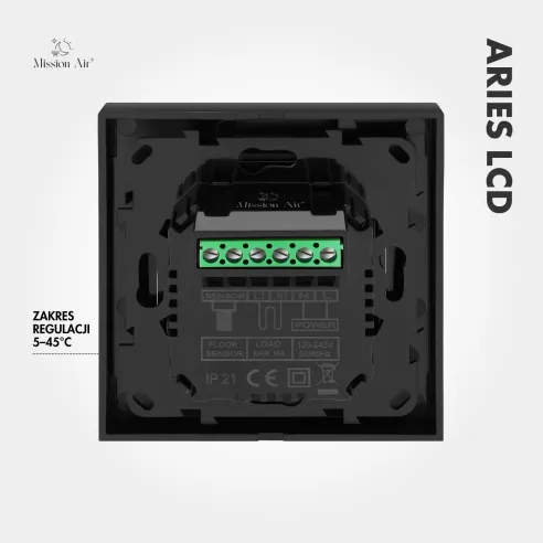 ARIES LCD Room Temperature Controller | Black