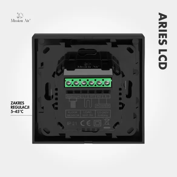 ARIES LCD Room Temperature Controller | Black
