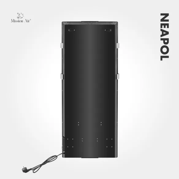 Grzejnik konwektorowy NEAPOL 1200 W | Szklany panel, WiFi, Czarny