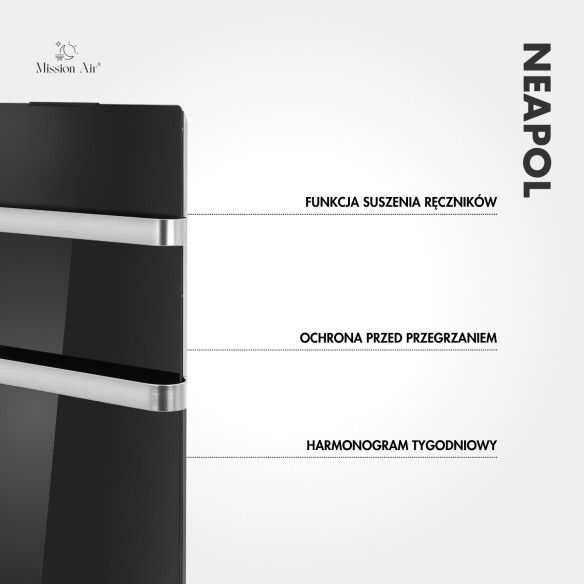 NEAPOL 1200 W Convector Heater | Glass Panel, WiFi, Black