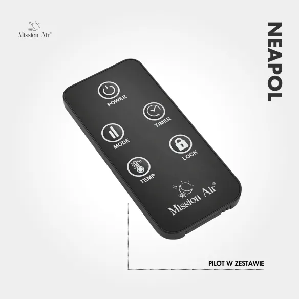 Grzejnik konwektorowy NEAPOL 1200 W | Szklany panel, WiFi, Czarny