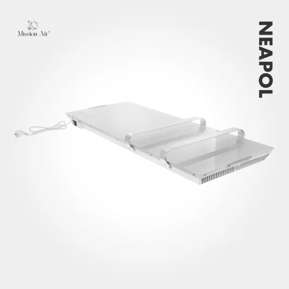 Grzejnik konwektorowy NEAPOL 1200 W | Szklany panel, WiFi, Biały