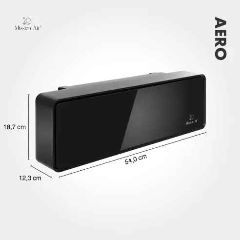 Kurtyna powietrzna AERO 2000 W PTC | 54cm, Czarna