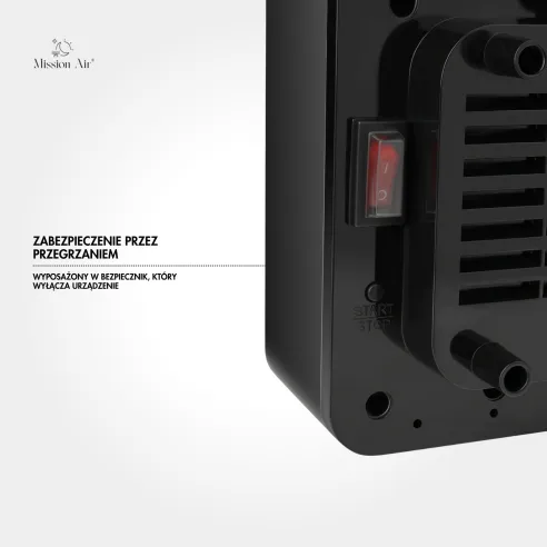 Kurtyna powietrzna AERO 2000 W PTC | 54cm, Czarna