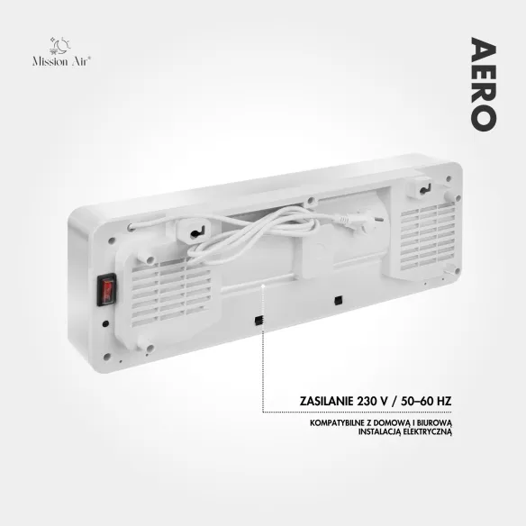 Kurtyna powietrzna AERO 2000 W PTC | 54cm, Biała