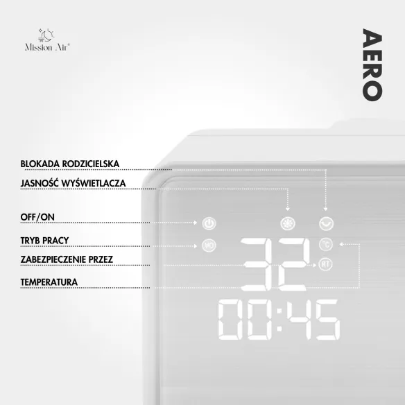 Kurtyna powietrzna AERO 2000 W PTC | 54cm, Biała