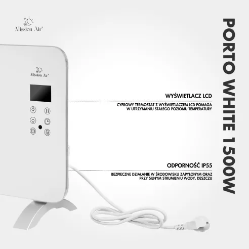 PORTO 1500 W Convector Heater | Electric, White