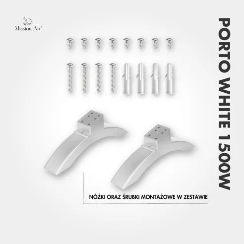 Grzejnik konwektorowy PORTO 1500 W | Elektryczny, Biały