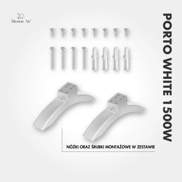 Grzejnik konwektorowy PORTO 1500 W | Elektryczny, Biały