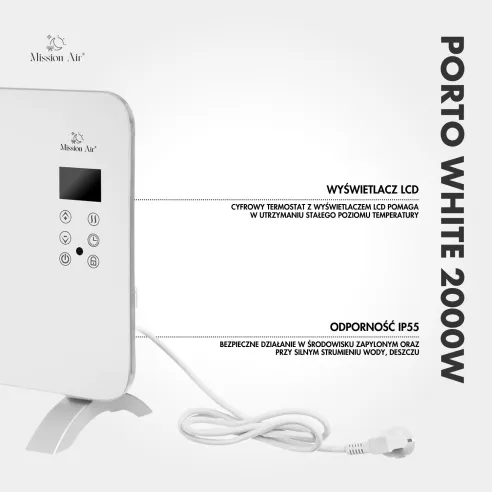 PORTO 2000 W Convector Heater | Electric, White