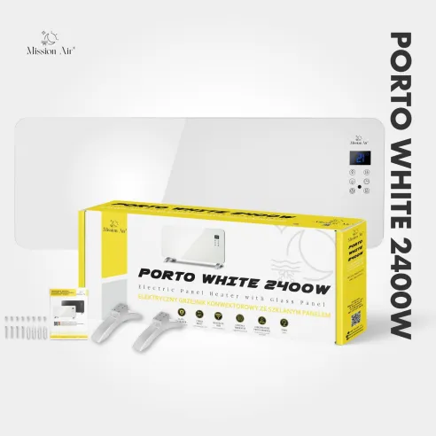 Grzejnik konwektorowy PORTO 2400 W | Elektryczny, Biały