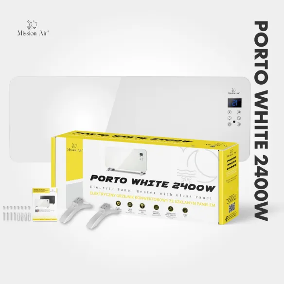 Grzejnik konwektorowy PORTO 2400 W | Elektryczny, Biały
