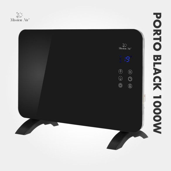 PORTO 1000 W Convector Heater | Electric, Black