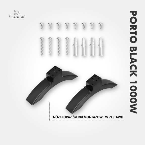 PORTO 1000 W Convector Heater | Electric, Black