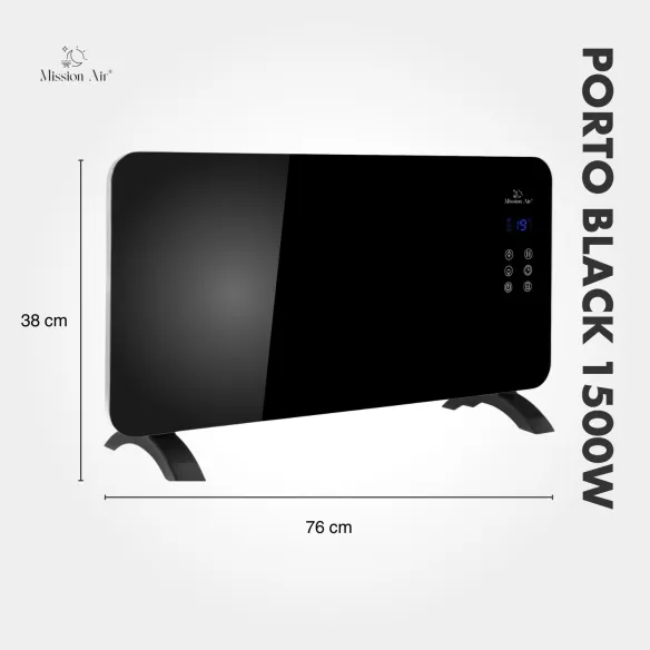 PORTO 1500 W Convector Heater | Electric, Black