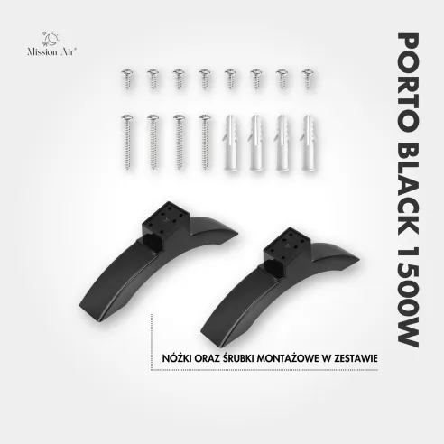 PORTO 1500 W Convector Heater | Electric, Black