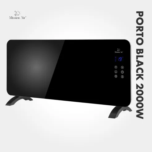 PORTO 2000 W Convector Heater | Electric, Black