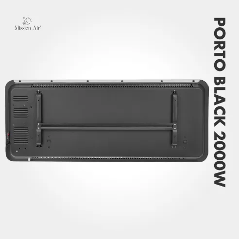 Grzejnik konwektorowy PORTO 2000 W | Elektryczny, Czarny