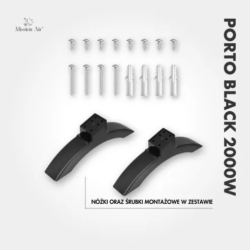 PORTO 2000 W Convector Heater | Electric, Black