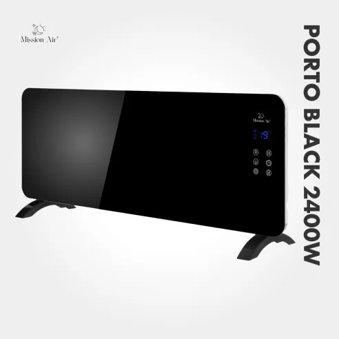 Grzejnik konwektorowy PORTO 2400 W | Elektryczny, Czarny
