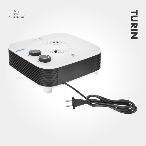 TURIN 2000 W Desk Fan Heater | Compact, White