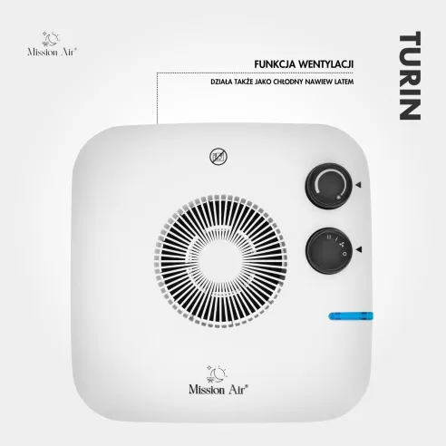 Termowentylator biurkowy TURIN 2000 W | Kompaktowy, Biały