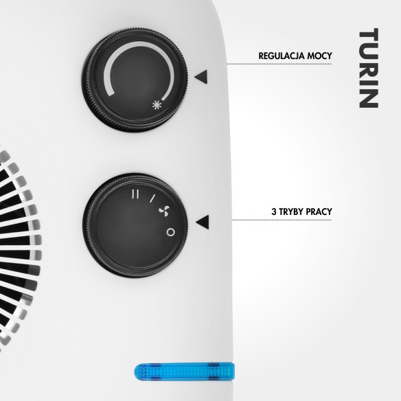 TURIN 2000 W Desk Fan Heater | Compact, White
