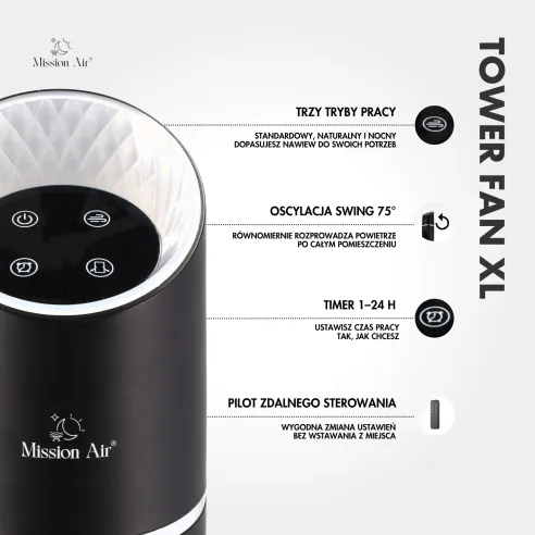 TOWER FAN XL 60 W Column Fan | Black