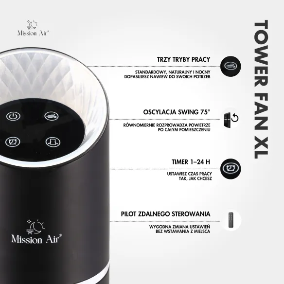 TOWER FAN XL 60 W Column Fan | Black