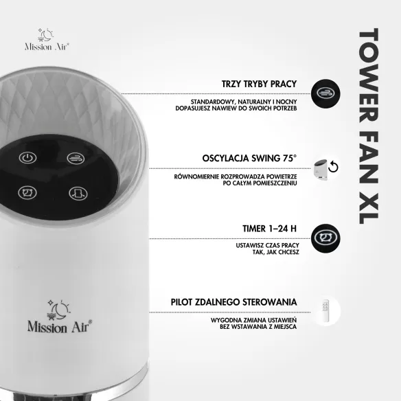 TOWER FAN XL 60 W Column Fan | White