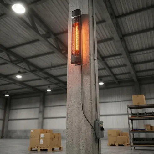 ROMA BLACK 2000 W Wall-Mounted Infrared Heater | Adjustable Angle, IPX4