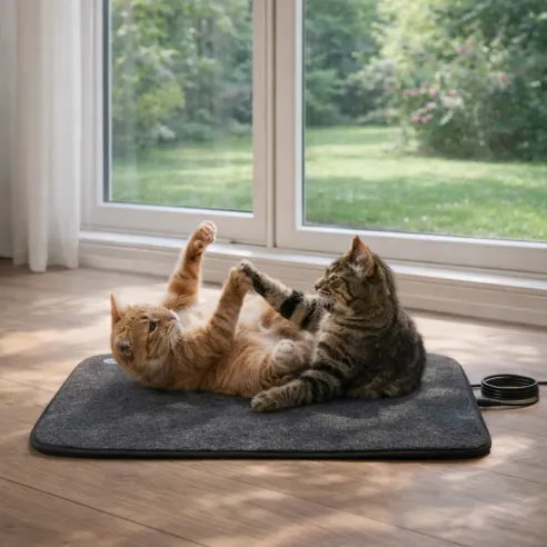 PetMat 60 × 40 cm Heated Pet Mat | Electric, For Dogs & Cats, Grey