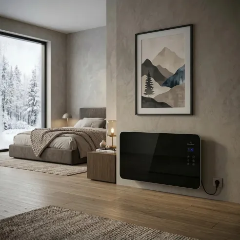 Grzejnik konwektorowy PORTO 1500 W | Elektryczny, Czarny