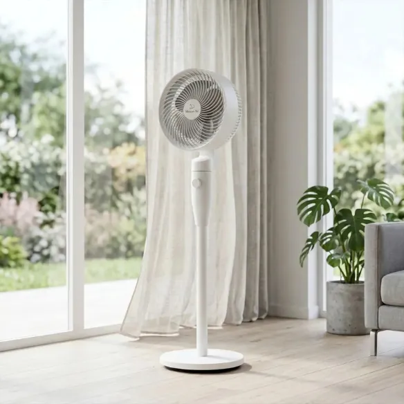 FAN TUBE Pedestal Fan | 65° Oscillation, 3 Speeds, White